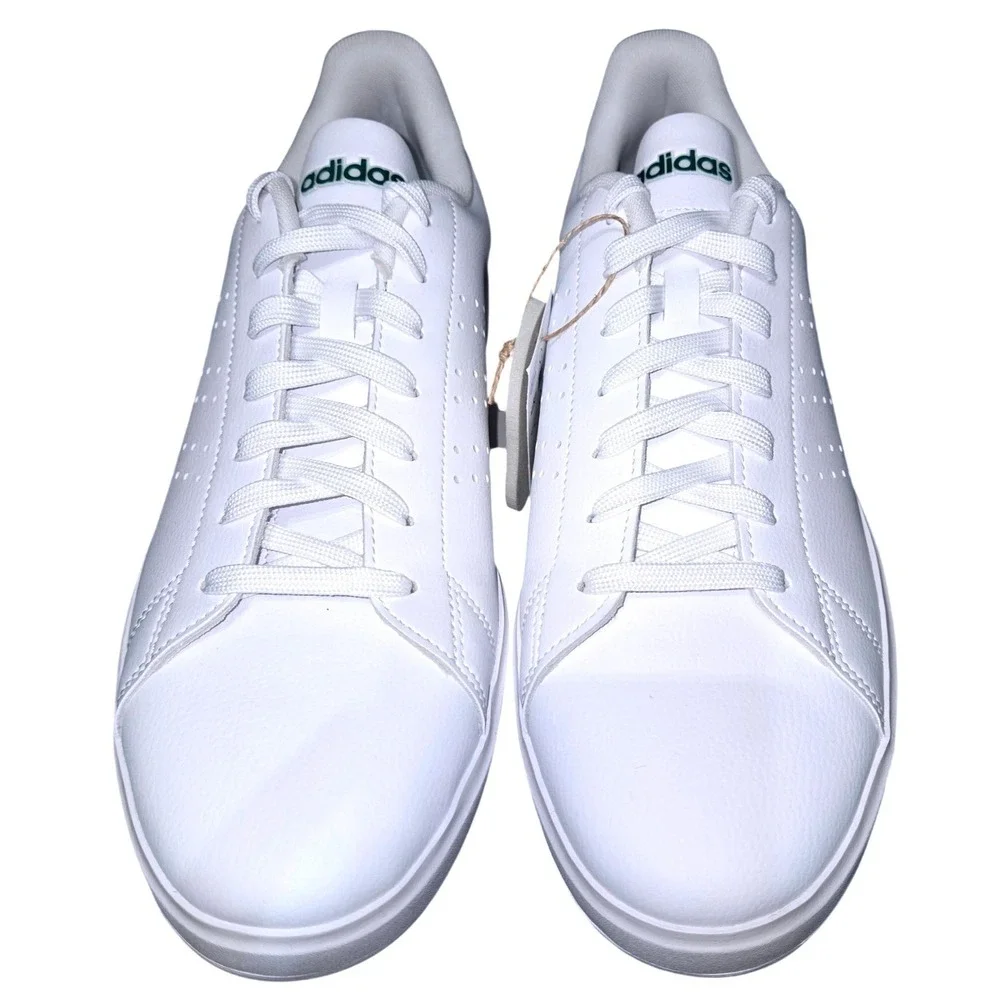 Adidas Advantage 2.0 Mens White Collegiate Green Sneakers IG9166 Size 11.5